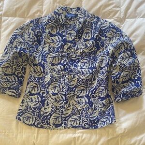Chic Blue and White Blouse